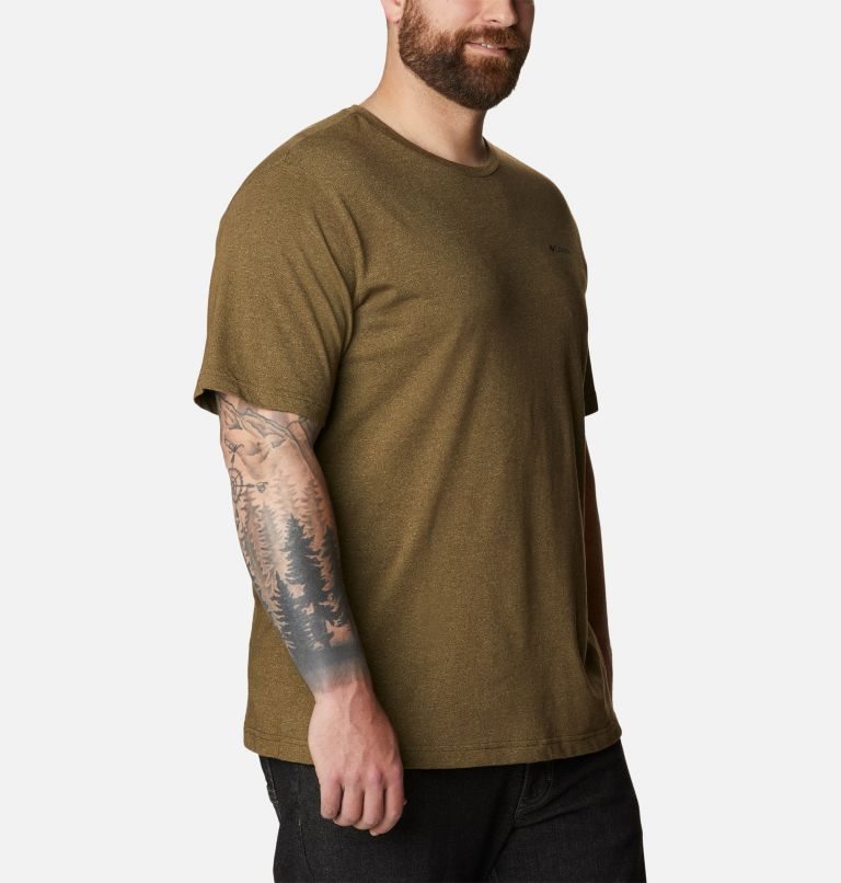 Men's Columbia Thistletown Hills Short Sleeve T Shirts Olive | Plus Size CA-L356L